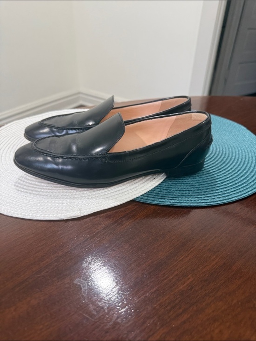 J Crew Academy Loafers Classic Black Leather Loafers 6.5
